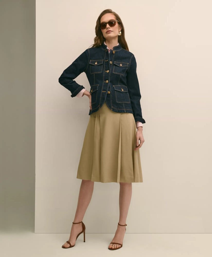 Sale A-Line Wool-Blend Pleated Skirt - Brooks Brothers On sale