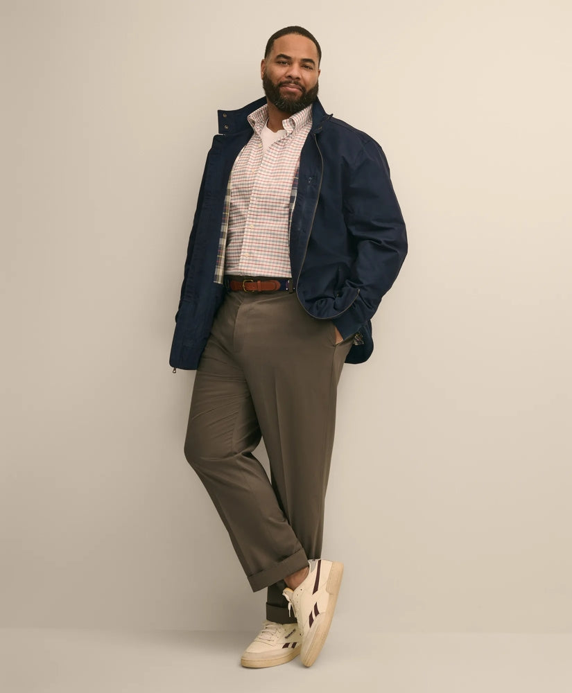 Men Big & Tall Bomber Jacket in Cotton Blend - Brooks Brothers US