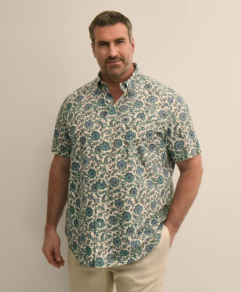 Men Big & Tall Friday Shirt, Short-Sleeve Poplin - Brooks Brothers Outlet