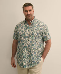 Men Big & Tall Friday Shirt, Short-Sleeve Poplin - Brooks Brothers Outlet