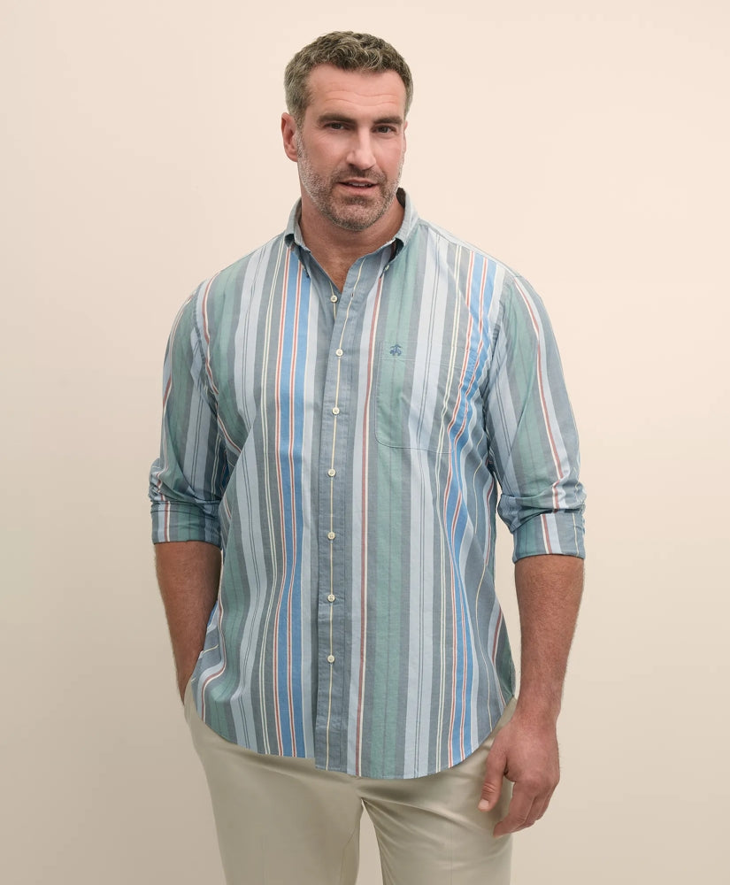 Sale Big & Tall Friday Shirt, Poplin Awning Stripe - Brooks Brothers Near me