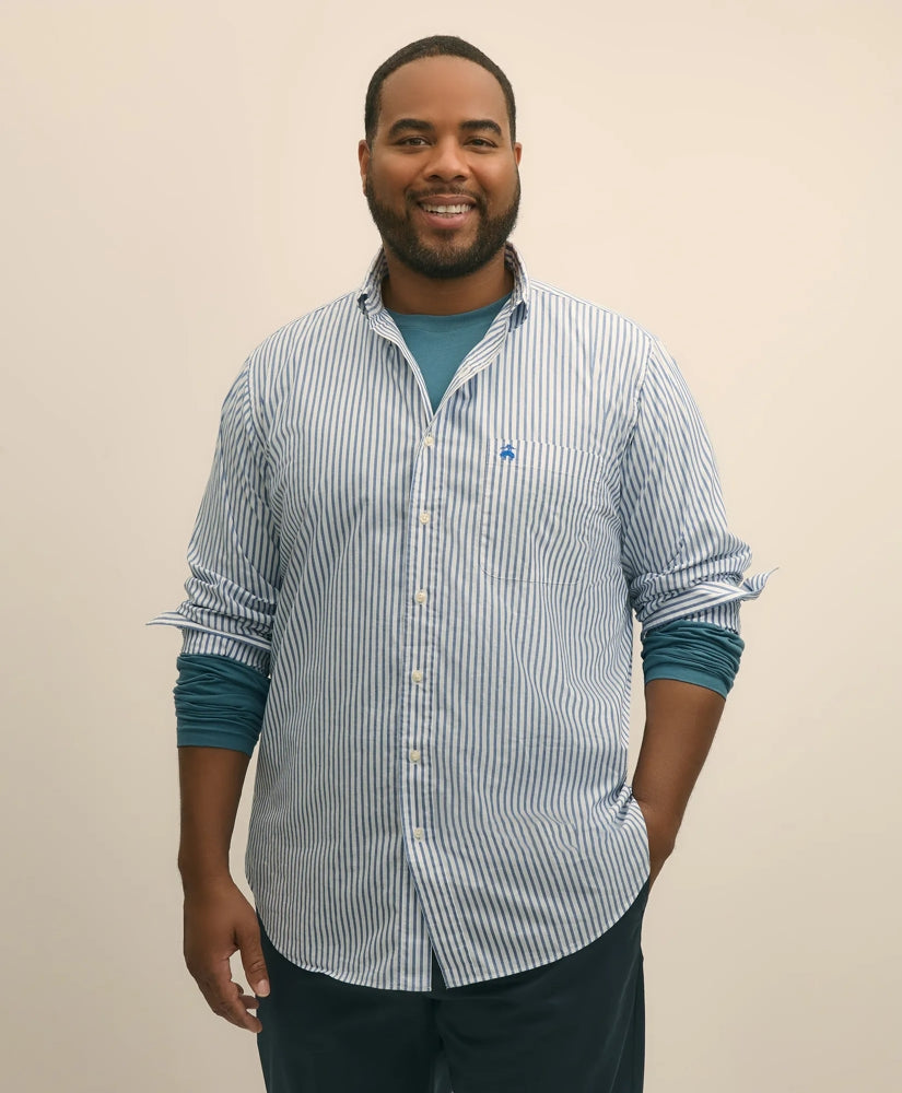 Men Big & Tall Friday Shirt, Poplin Bengal Stripe