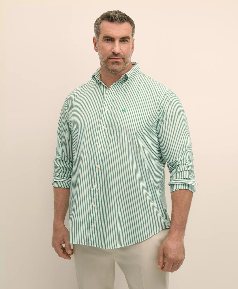 Men Big & Tall Friday Shirt, Poplin Bengal Stripe