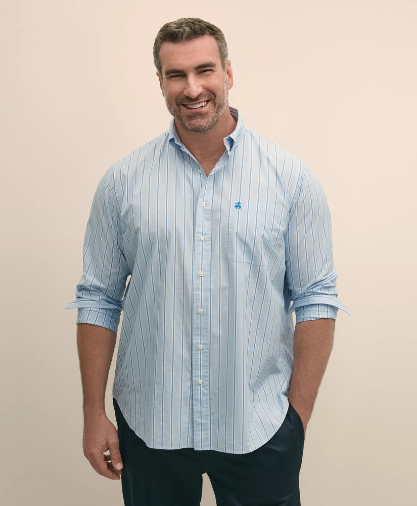 Sale Big & Tall Friday Shirt, Poplin Stripes - Brooks Brothers Outlet