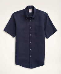 Shirts Big & Tall Sport Shirt,  Short-Sleeve Irish Linen - Brooks Brothers Outlet