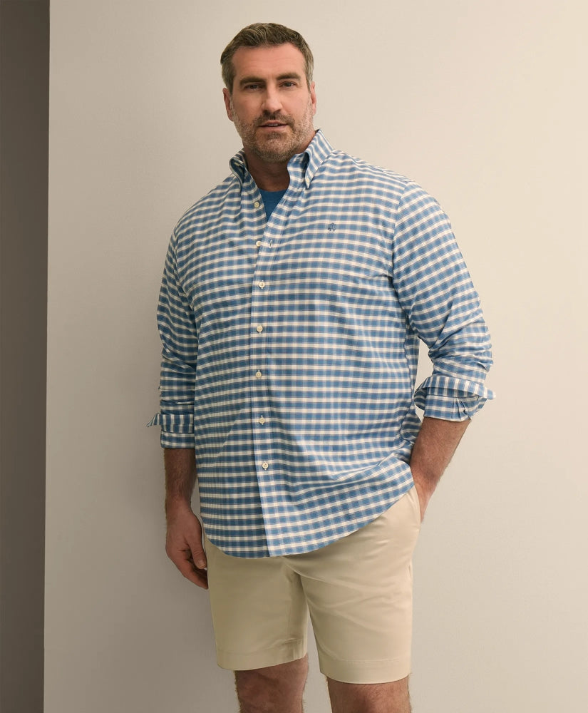 Shirts Big & Tall Stretch Cotton Non-Iron Oxford Polo Button Down, Check Sport Shirt - Brooks Brothers Near me