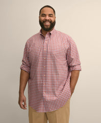 Men Big & Tall Stretch Cotton Non-Iron Poplin Polo Button Down, Check Sport Shirt - Brooks Brothers For sale