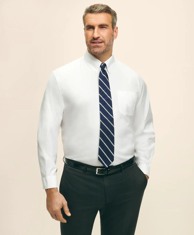 Shirts Big & Tall Stretch Dress Shirt, Non-Iron Pinpoint Button-Down Collar - Brooks Brothers For sale