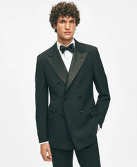 Tailored Black Fleece Peak Lapel Tuxedo in Wool-Silk - Brooks Brothers Gift
