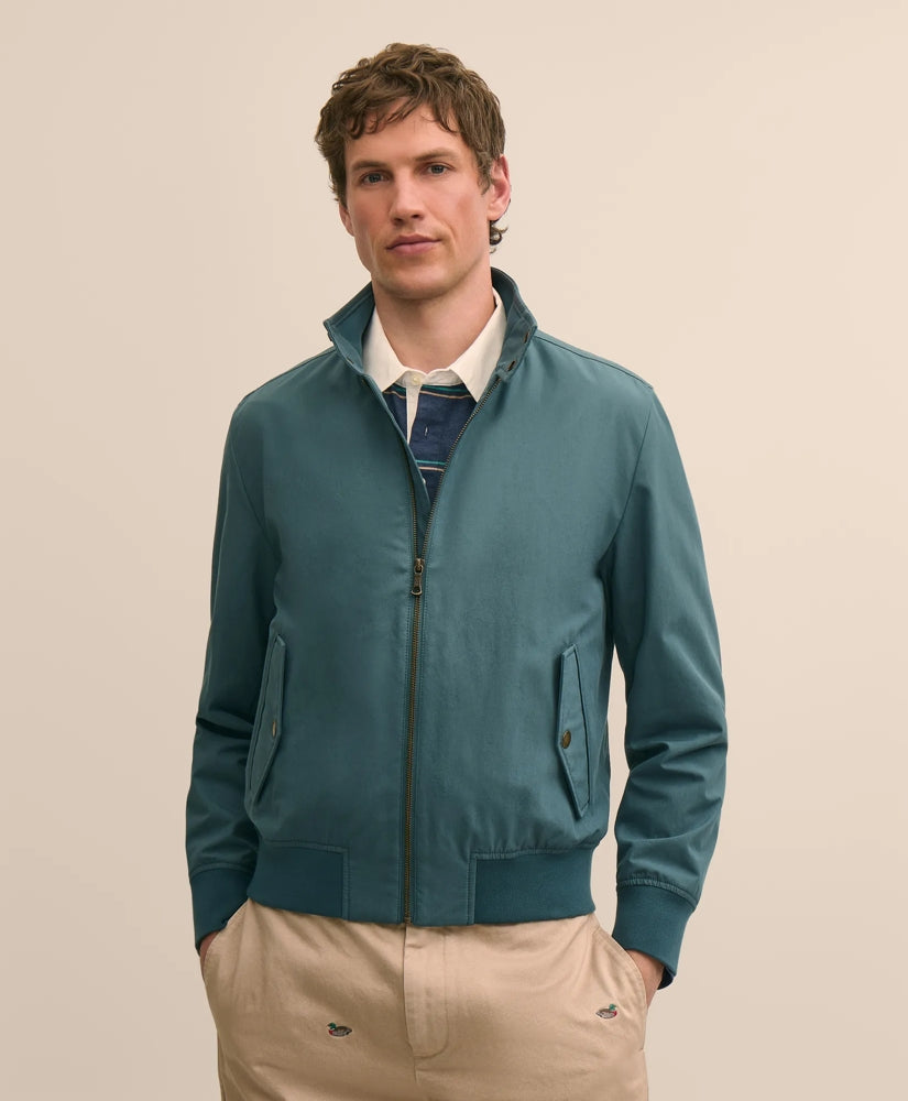 Men Bomber Jacket in Cotton Blend - Brooks Brothers