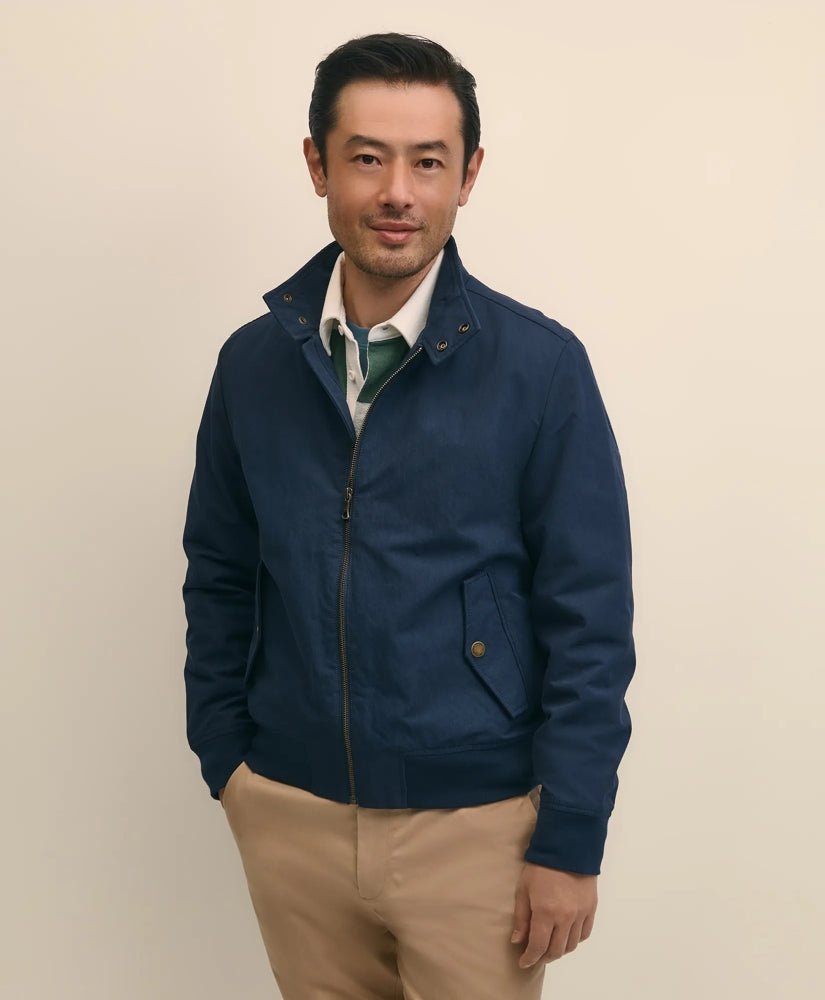 Men Bomber Jacket in Cotton Blend - Brooks Brothers