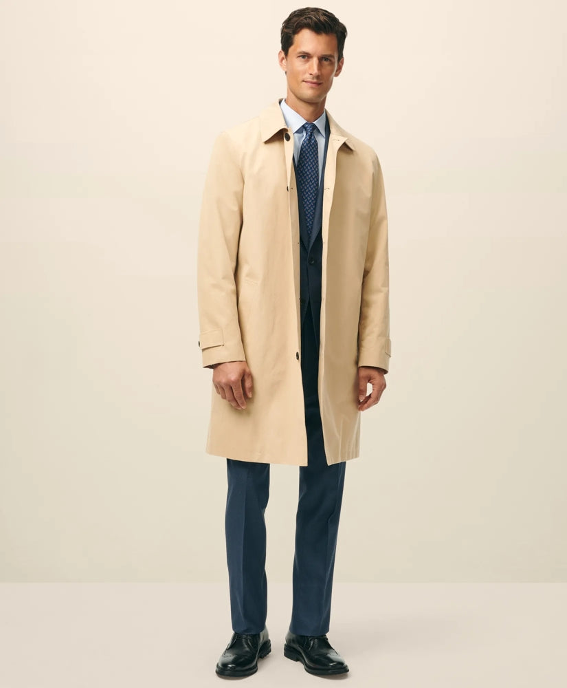 Men Bonded Cotton Top Coat with Removable Liner in Black Watch - Brooks Brothers On sale