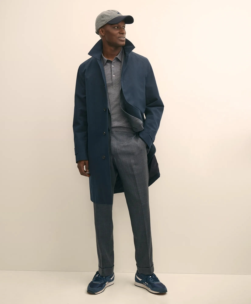 Men Bonded Cotton Top Coat with Removable Liner in Black Watch - Brooks Brothers On sale