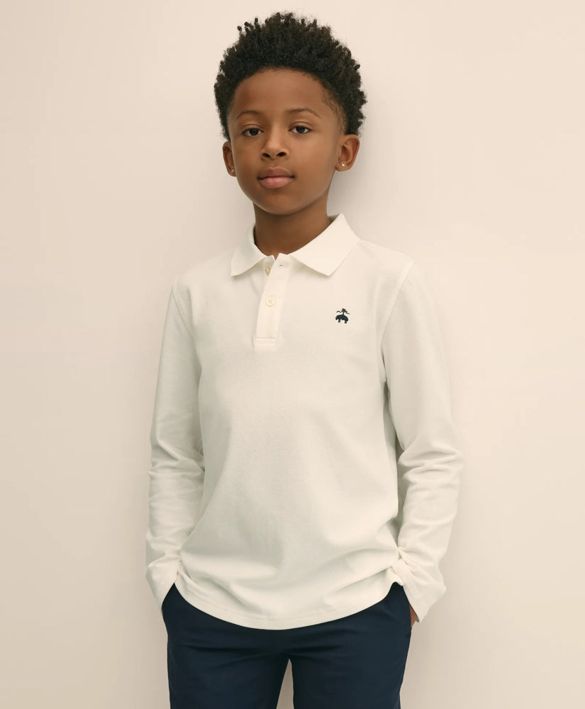 Boys Boys Cotton-Blend Pique Polo Shirt - Brooks Brothers Outlet