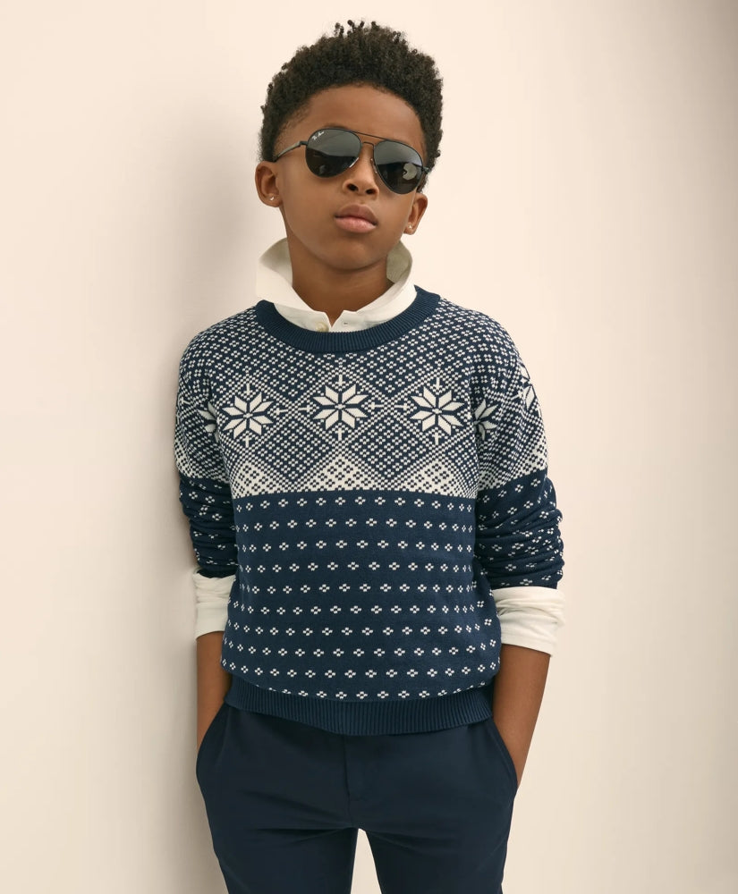 Boys Boys Cotton Holiday Sweater - Brooks Brothers Discount