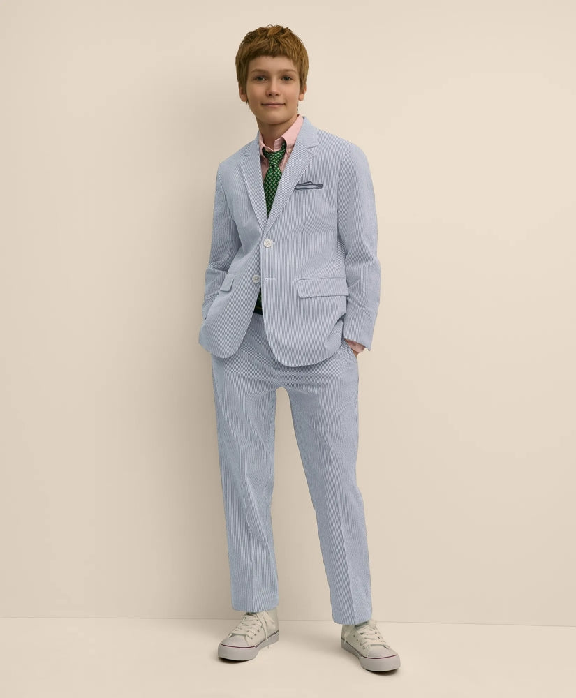 Boys Boys Prep Stretch Cotton Seersucker Suit Pants - Brooks Brothers Gift