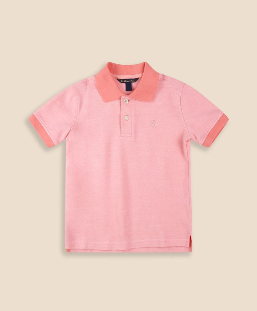 Boys Boys Stretch Cotton Contrast Pique Polo Shirt - Brooks Brothers