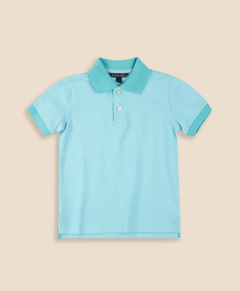 Boys Boys Stretch Cotton Contrast Pique Polo Shirt - Brooks Brothers