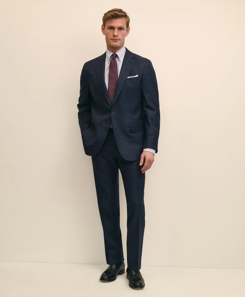 Sale Brooks Brothers Explorer Collection Classic Fit Wool Overcheck Suit Pants - Brooks Brothers US