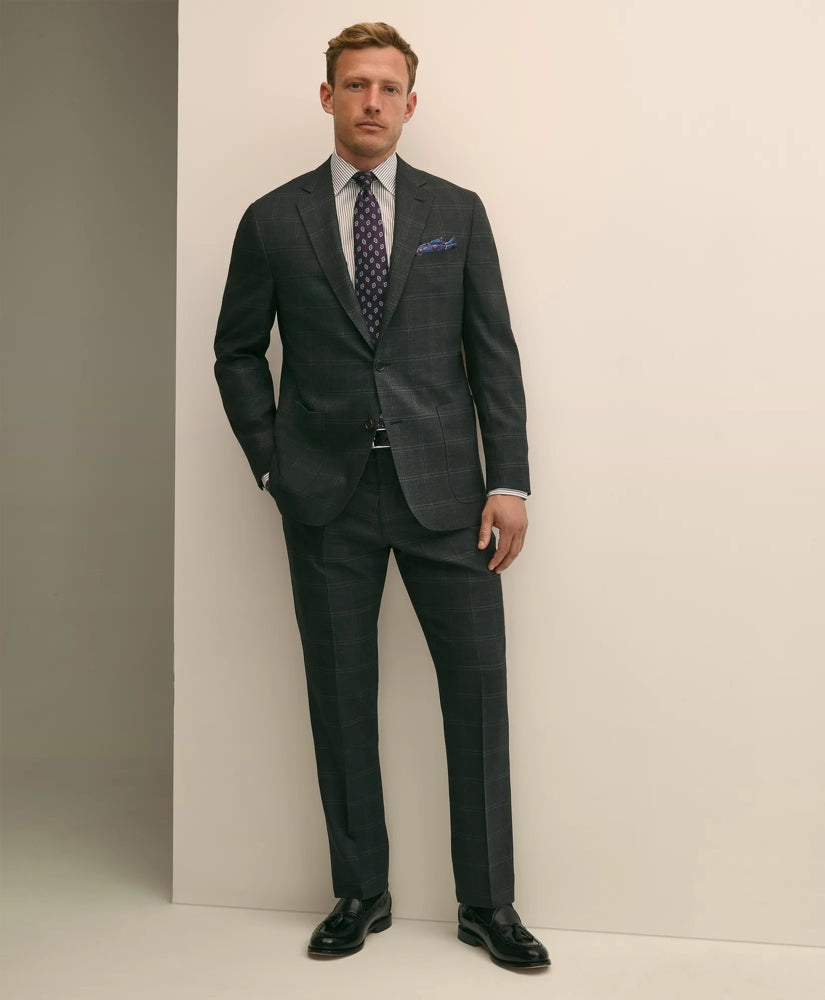 Sale Brooks Brothers Explorer Collection Classic Fit Wool Windowpane Suit Pants - Brooks Brothers sale