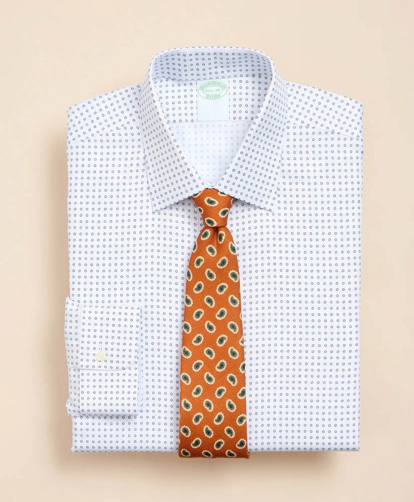 Men Brooks Brothers Explorer Collection Non-Iron Twill Ainsley Collar, Geo Dot Dress Shirt - Brooks Brothers For sale