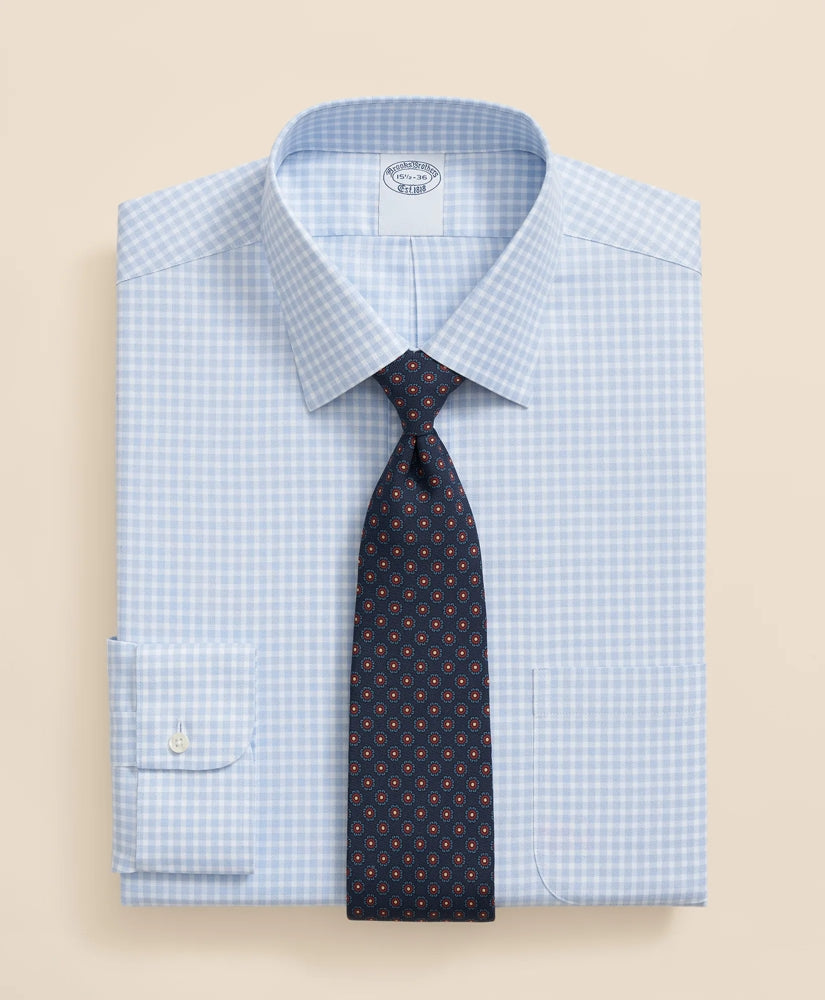 Sale Brooks Brothers Explorer Collection Non-Iron Twill Ainsley Collar, Gingham Dress Shirt - Brooks Brothers For sale