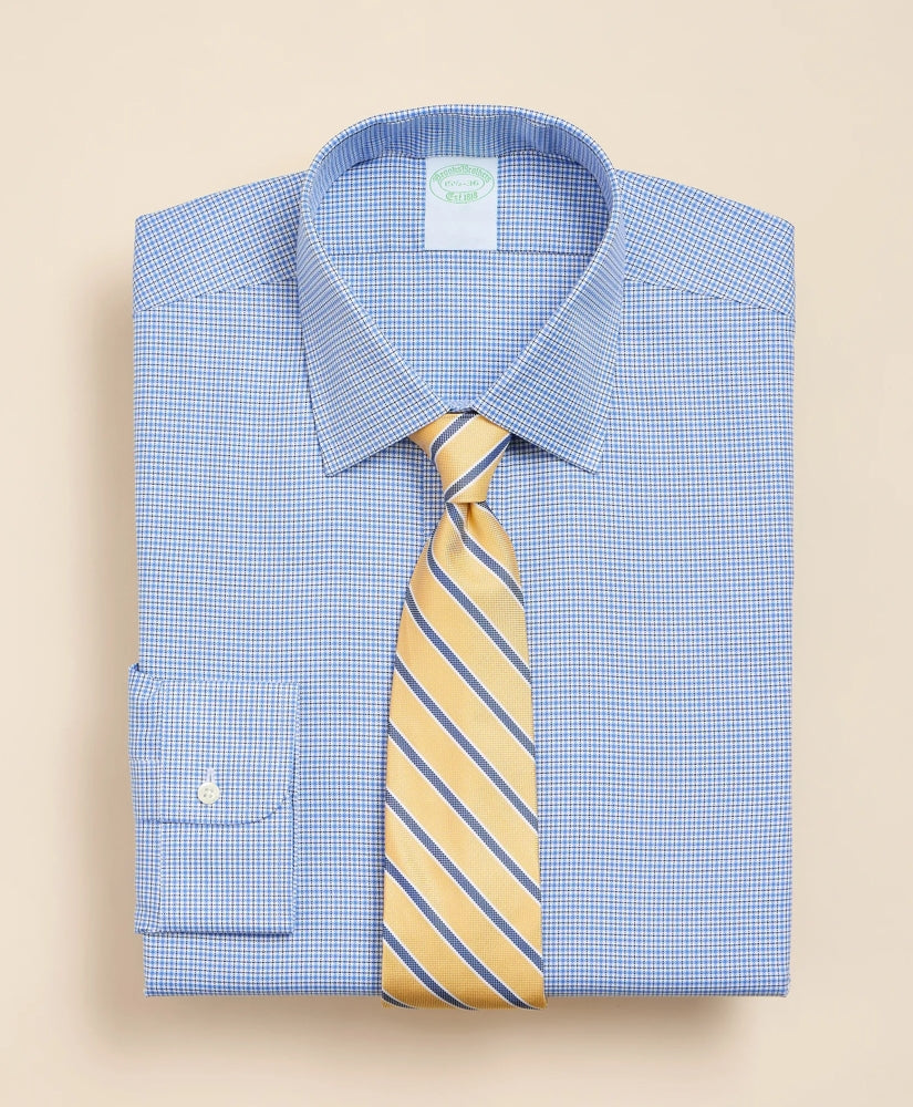 Men Brooks Brothers Explorer Collection Non-Iron Twill Ainsley Collar, Mini Check Dress Shirt - Brooks Brothers sale