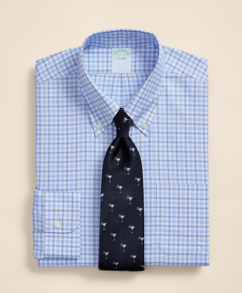 Men Brooks Brothers Explorer Collection Non-Iron Twill Button-Down Collar, Check Dress Shirt - Brooks Brothers Outlet