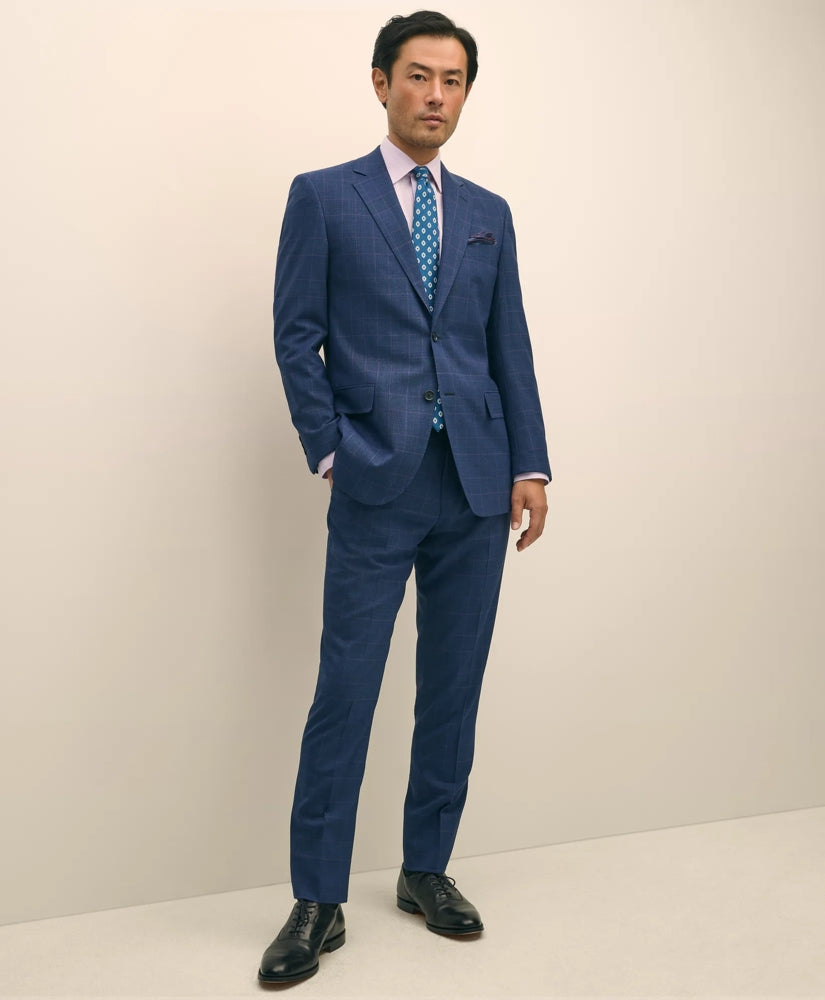 Tailored Brooks Brothers Explorer Collection Slim Fit Wool Check Suit Pants - Brooks Brothers Outlet