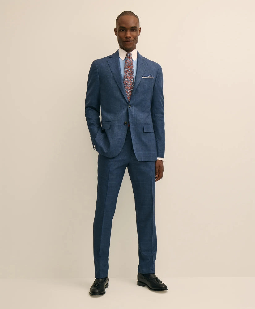 Men Brooks Brothers Explorer Collection Slim Fit Wool Overcheck Suit Pants - Brooks Brothers Outlet