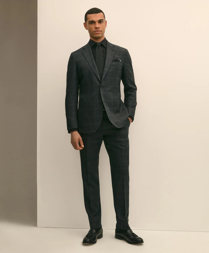 Sale Brooks Brothers Explorer Collection Slim Fit Wool Windowpane Suit Pants - Brooks Brothers Discount