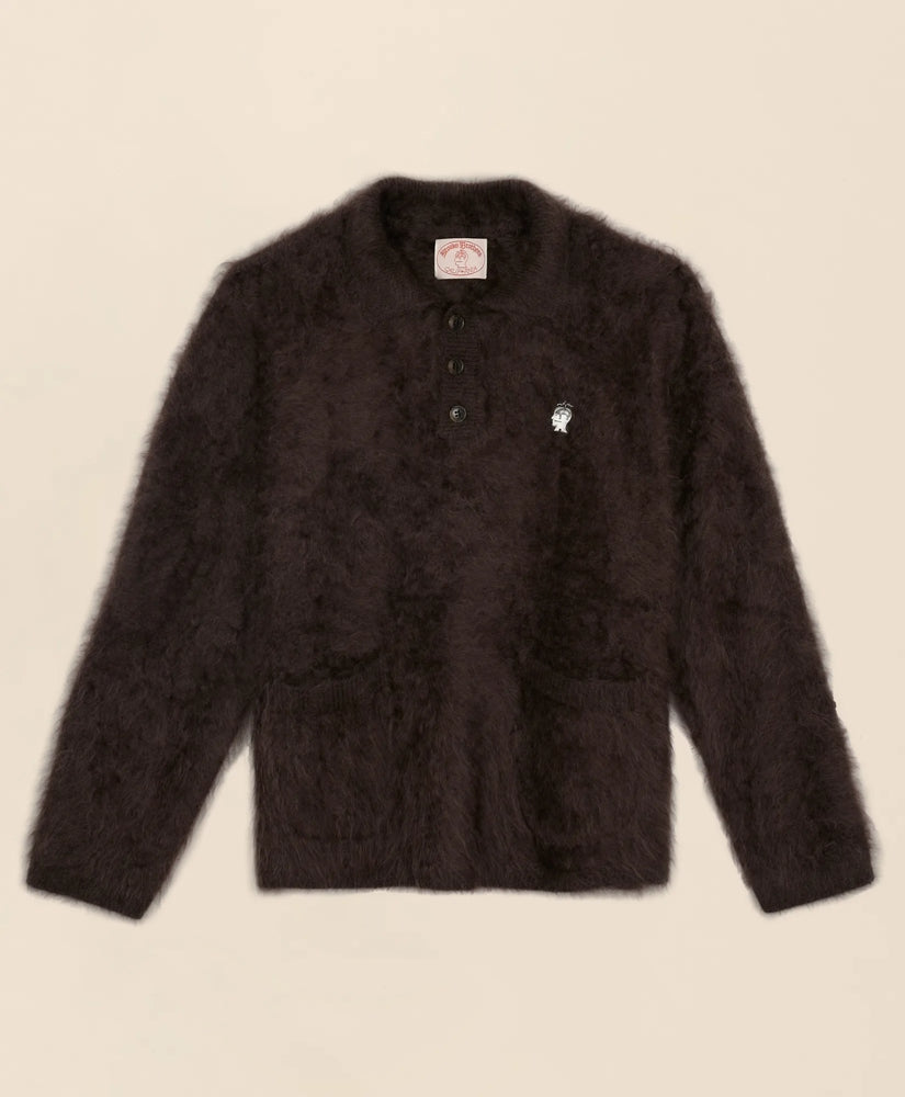 Men Brooks Brothers x Brain Dead Brushed Cashmere Embroidered Emblem Polo Sweater - Brooks Brothers On sale