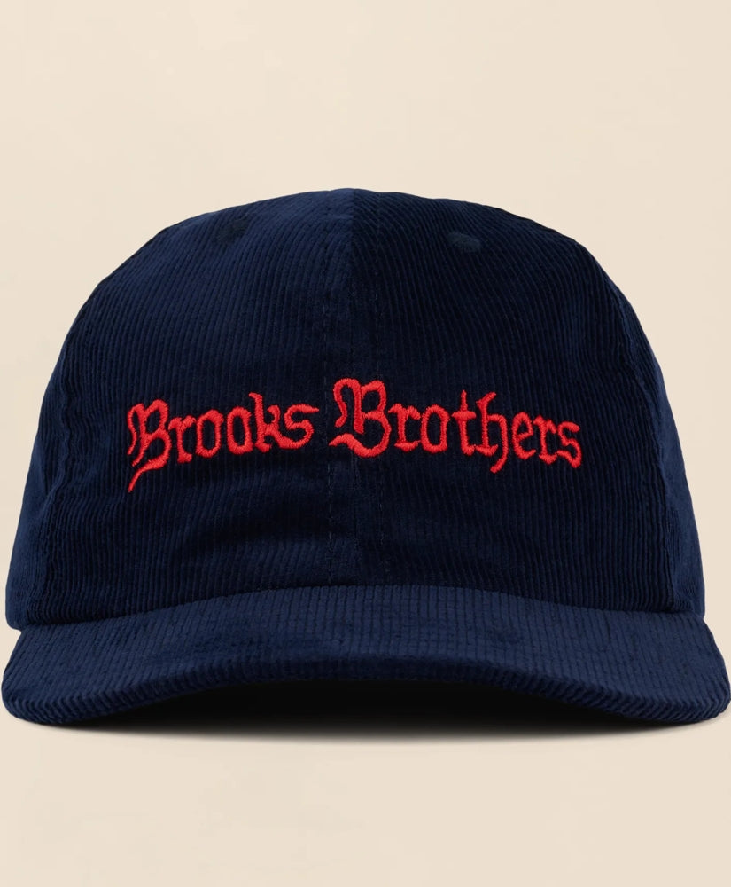 Men Brooks Brothers x Brain Dead Cotton, Corduroy & Leather Emblem Baseball Hat - Brooks Brothers For sale