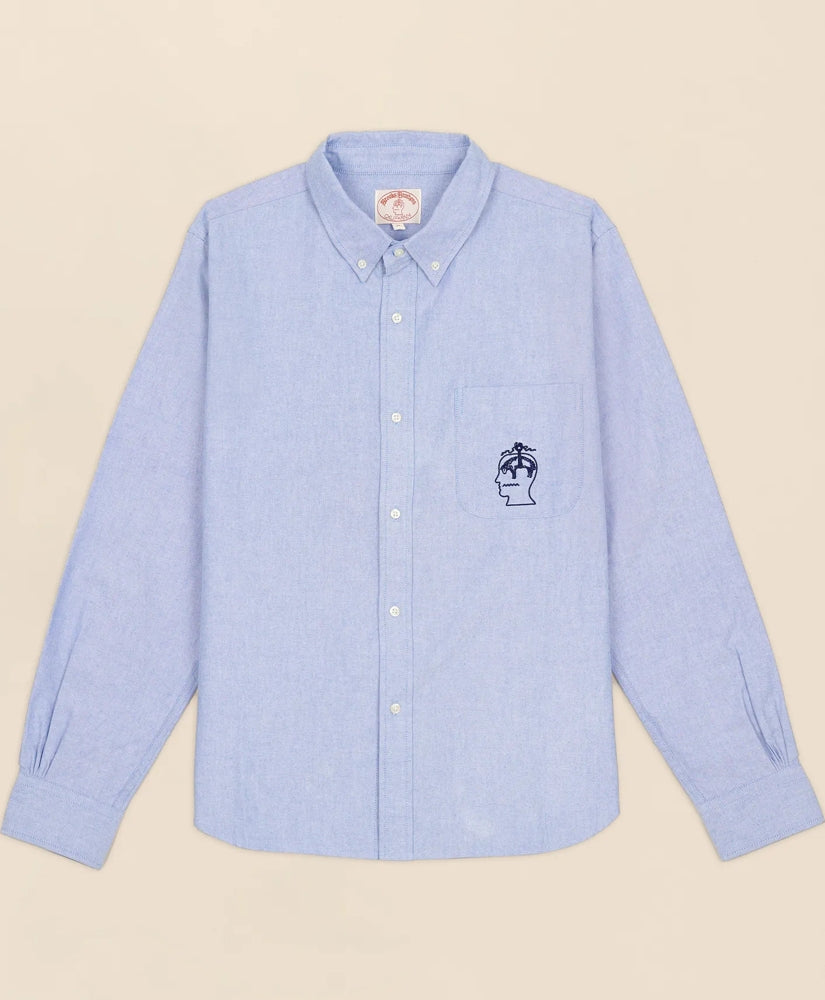 Men Brooks Brothers x Brain Dead Cotton Embroidered Oxford Button-Down Collar, Sport Shirt - Brooks Brothers Near me