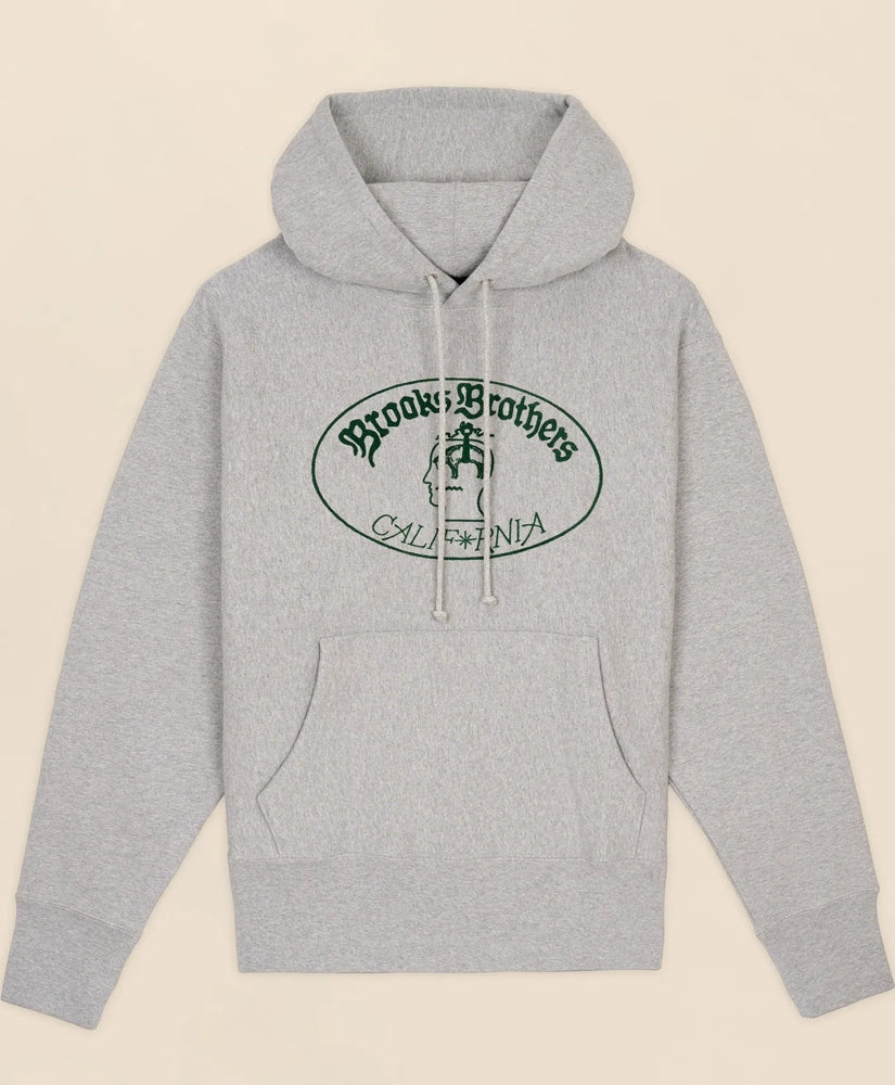 Men Brooks Brothers x Brain Dead Cotton Heavyweight Emblem Hoodie Sweatshirt - Brooks Brothers Outlet
