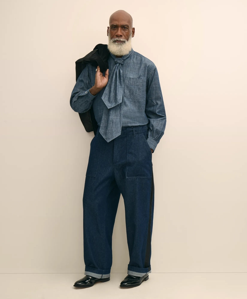 Tailored Brooks Brothers X Engineered Garments Cotton Denim Fatigue Dress Pants - Brooks Brothers Discount