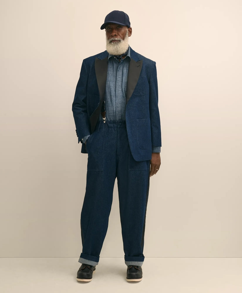 Tailored Brooks Brothers X Engineered Garments Cotton Denim Oversized Dinner Jacket - Brooks Brothers