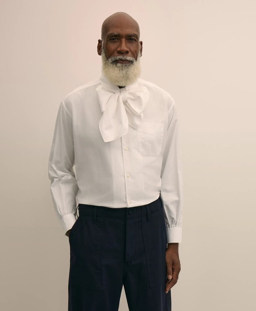 Tailored Brooks Brothers X Engineered Garments Cotton Oxford Ascot Collar Oversized Dress Shirt - Brooks Brothers Gift