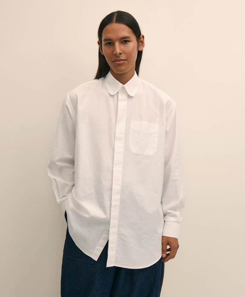 Tailored Brooks Brothers X Engineered Garments Cotton Oxford Round Pinhole Collar Oversized Dress Shirt - Brooks Brothers
