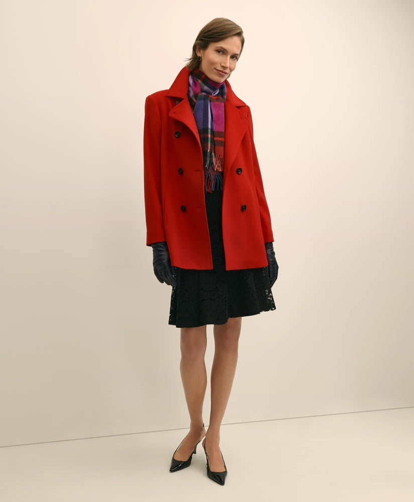 Sale Brushed Wool Peacoat with Throat Latch - Brooks Brothers