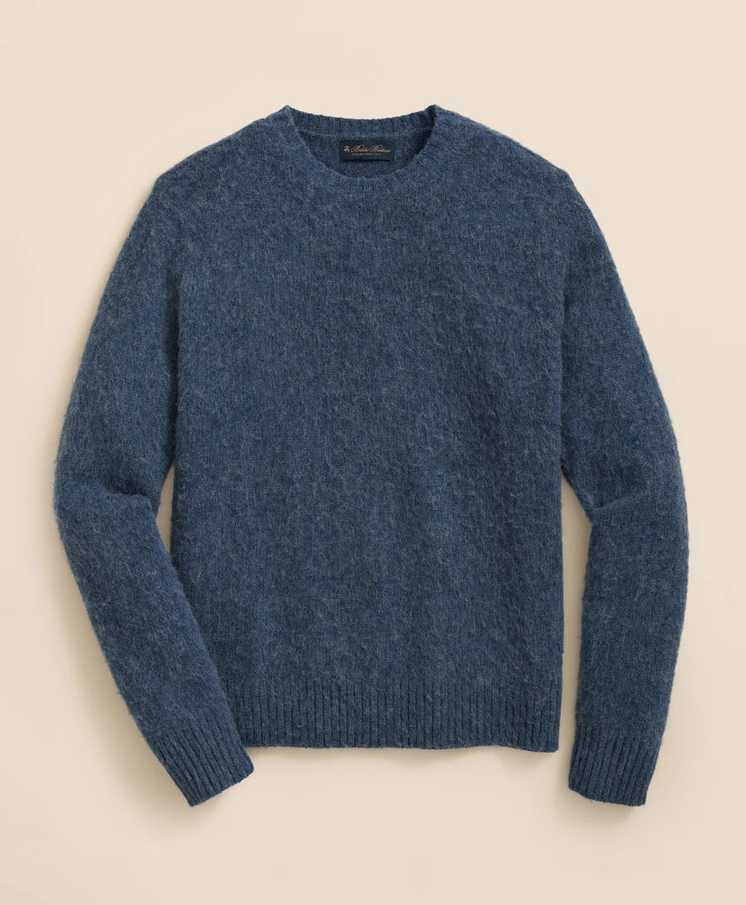 Tailored Brushed Wool Crewneck Sweater