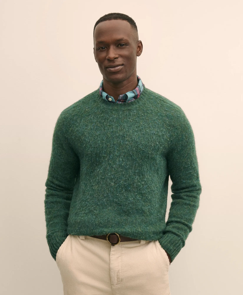 Tailored Brushed Wool Crewneck Sweater