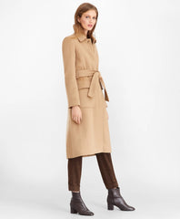 Women Brushed Wool Twill Wrap Coat - Brooks Brothers sale
