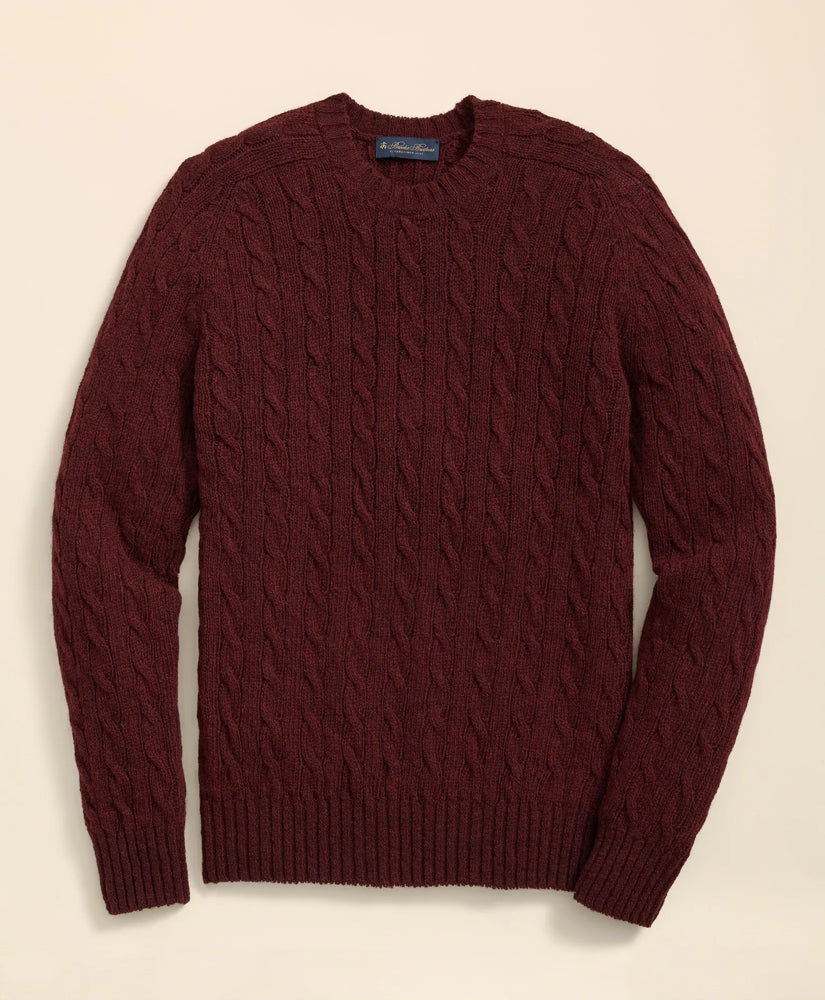 Sale Cable Crewneck Sweater in Shetland Wool - Brooks Brothers On sale