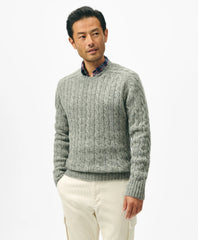 Sale Cable Crewneck Sweater in Shetland Wool - Brooks Brothers On sale