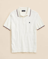 Men Cable Knit Archive Tennis Polo in Supima - Brooks Brothers Gift