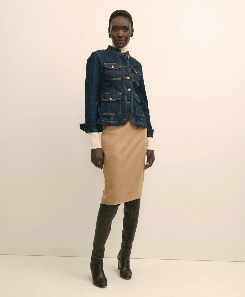 Women Camel Hair Pencil Skirt - Brooks Brothers Discount