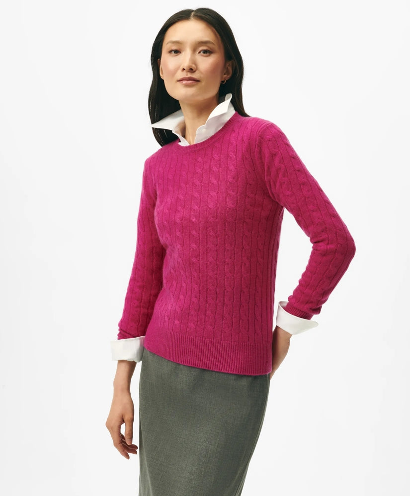 Sale Cashmere Cable Crewneck Sweater - Brooks Brothers Outlet