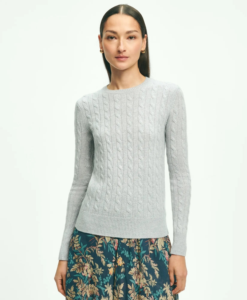 Sale Cashmere Cable Crewneck Sweater - Brooks Brothers Outlet