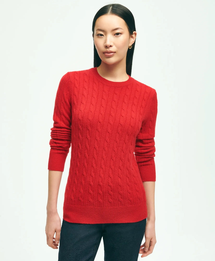 Sale Cashmere Cable Crewneck Sweater - Brooks Brothers Outlet